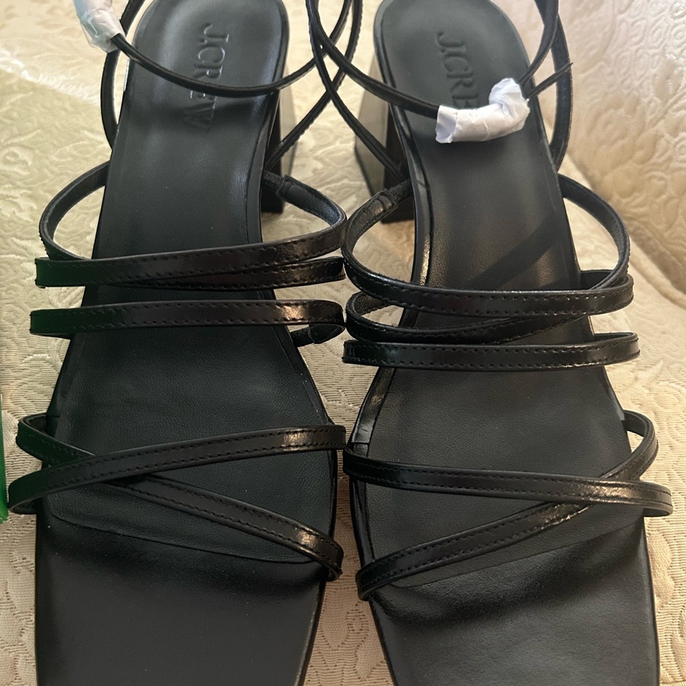 J. Crew Black Strappy Heels